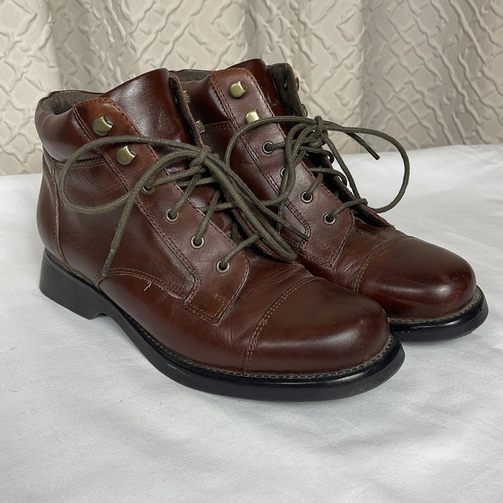 Earth Shoe Lace Up Booties Size 7.5 Womens